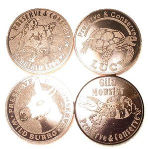 Set of 4 Red Rock Canyon Commemorative Copper Coins Tokens 2021